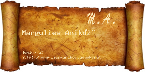 Margulies Anikó névjegykártya